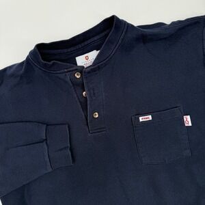 Tyndale FRMC Flame Resistant Henley Shirt Mens L Long Sleeve Workwear USA Made